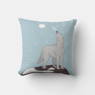 Howling Arctic Wolf Kissen