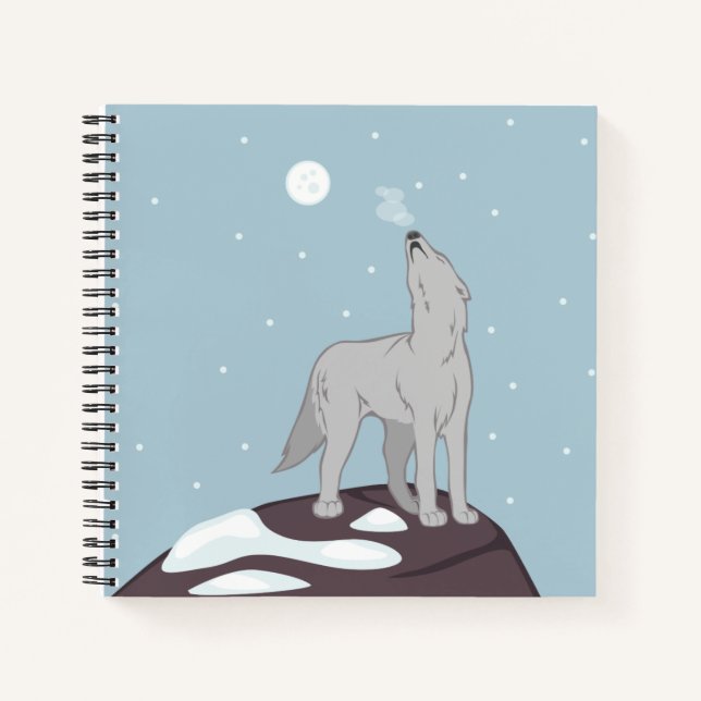 Howling Arctic Wolf Notizbuch (Vorderseite)