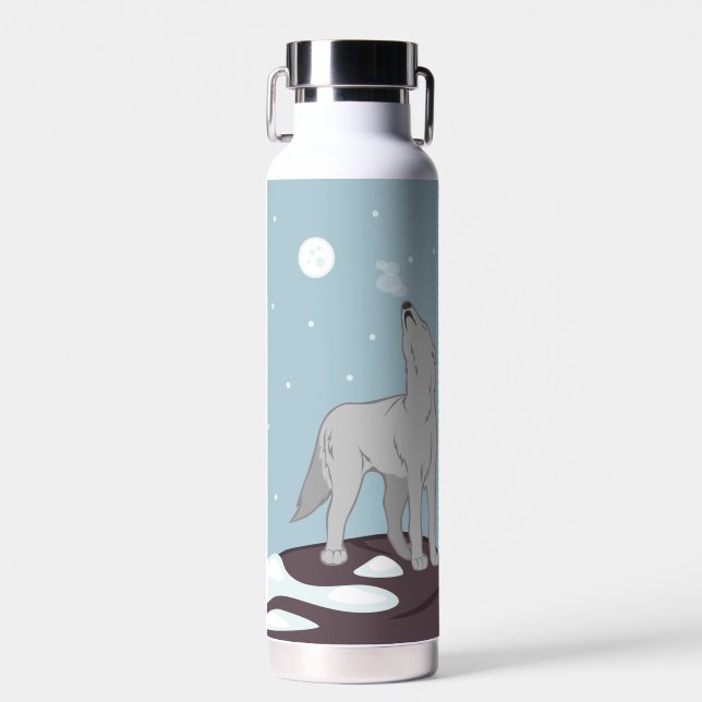 Howling Arctic Wolf Trinkflasche (Vorne)