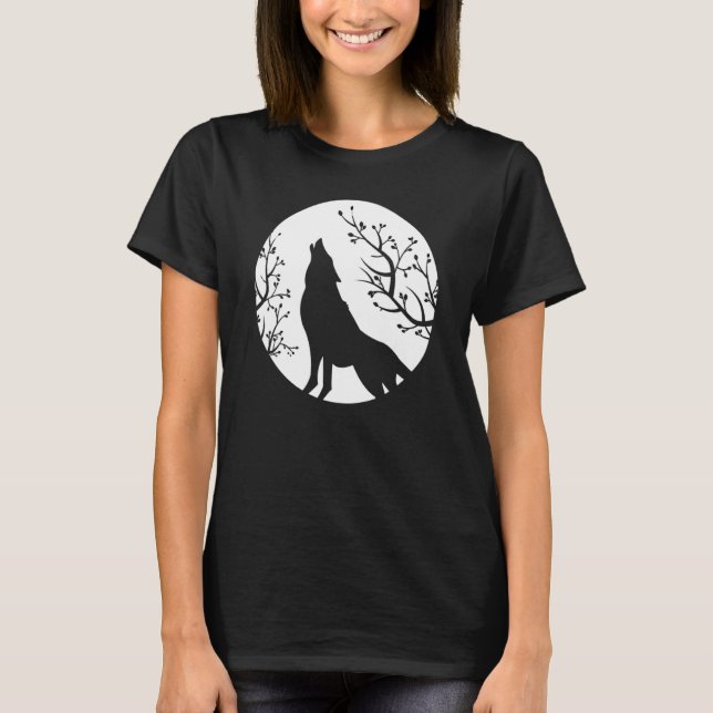 Howling At The Moon Wolves Goth Gothic Wolf 2 T-Shirt (Vorderseite)