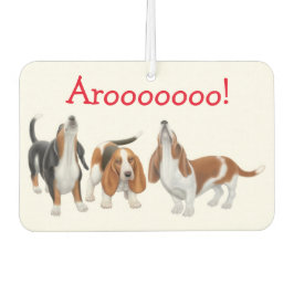 Howling Basset Hound Hunde Air Freshener Autolufterfrischer