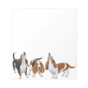 Howling Basset Hound Hunde Notepad Notizblock