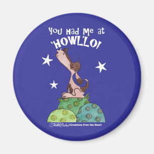 Howling Basset Hound Night Magnet