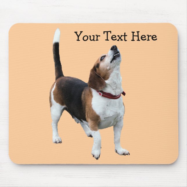 Howling Beagle Niedlich Dog Mousepad (Vorne)