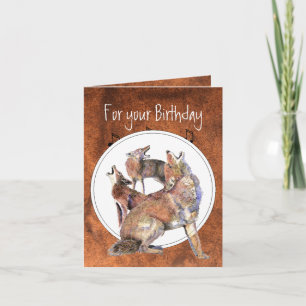 Howling Coyote - Funny Animal Birthday Karte