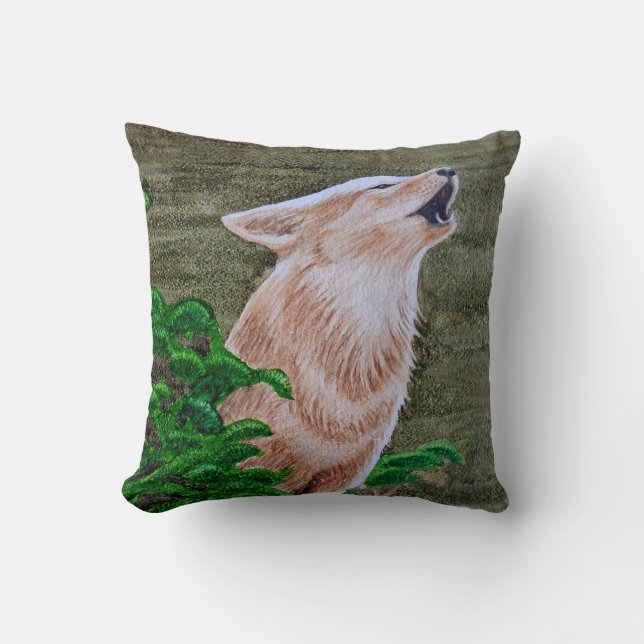 Howling Coyote Kissen (Vorderseite)