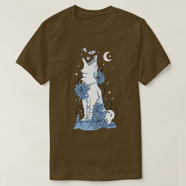 Howling Night White Wolf T-Shirt (Design vorne)