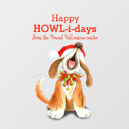 Howling singt Hundekunst Weihnachten Fensteraufkleber