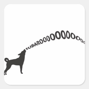 Howling Subaru Dog Quadratischer Aufkleber