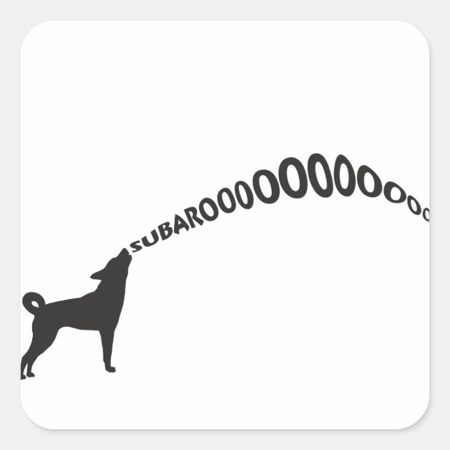 Howling Subaru Dog Quadratischer Aufkleber (Vorderseite)