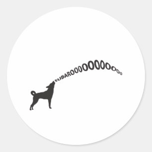 Howling Subaru Dog Runder Aufkleber
