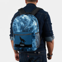 Howling Wolf abstrakt blaue Monogram
