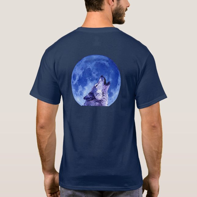 Howling Wolf at Moon T-Shirt (Rückseite)