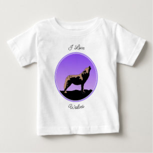 Howling Wolf at Sunset - Original Wildlife Art Baby T-shirt