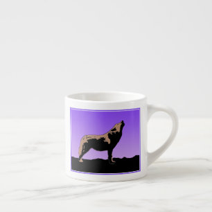 Howling Wolf at Sunset - Original Wildlife Art Espressotasse