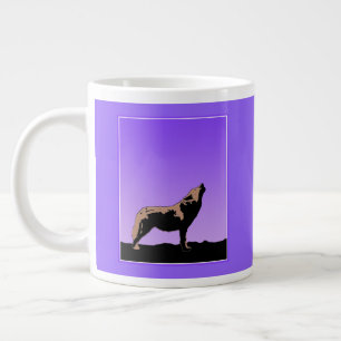 Howling Wolf at Sunset - Original Wildlife Art Jumbo-Tasse