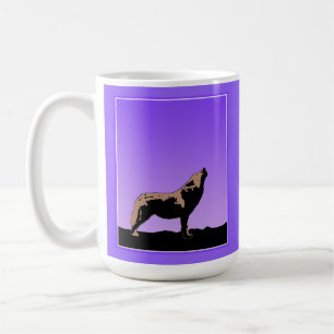 Howling Wolf at Sunset - Original Wildlife Art Kaffeetasse