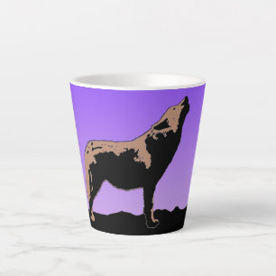 Howling Wolf at Sunset - Original Wildlife Art Milchtasse