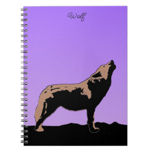 Howling Wolf at Sunset - Original Wildlife Art No Notizblock