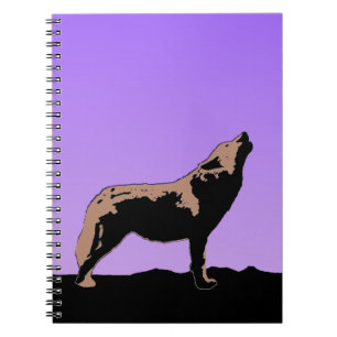 Howling Wolf at Sunset - Original Wildlife Art Notizblock