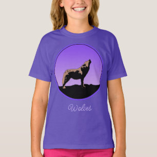 Howling Wolf at Sunset - Original Wildlife Art T- T-Shirt