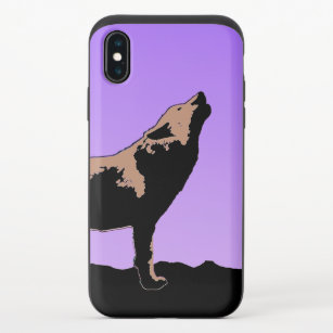 Howling Wolf at Sunset - Original Wildlife Art iPhone X Slider Hülle