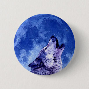 Howling Wolf auf dem Mond Button
