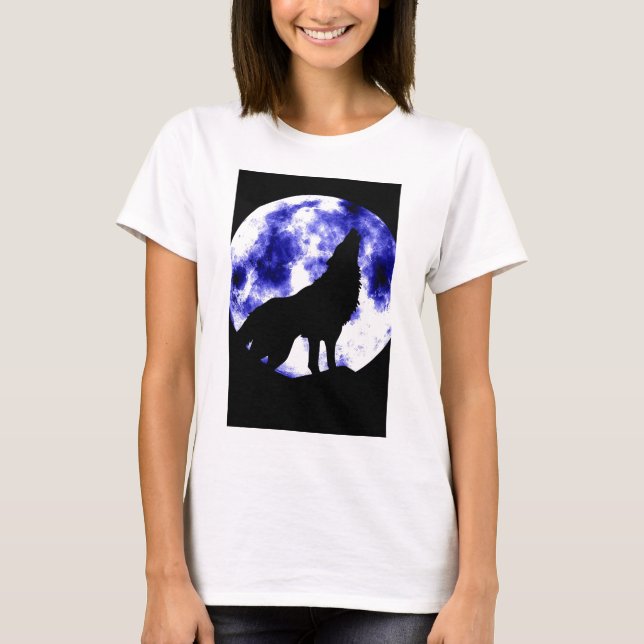 Howling Wolf auf dem Mond T-Shirt (Vorderseite)