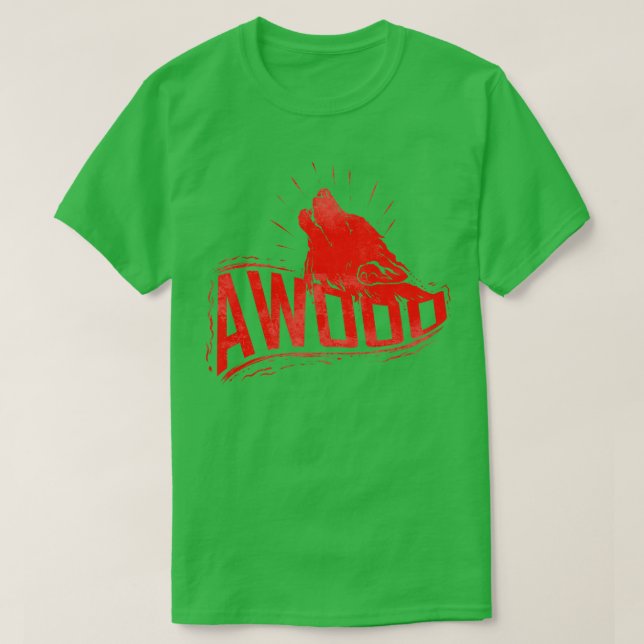 Howling Wolf Awooo Halloween T-Shirt (Design vorne)