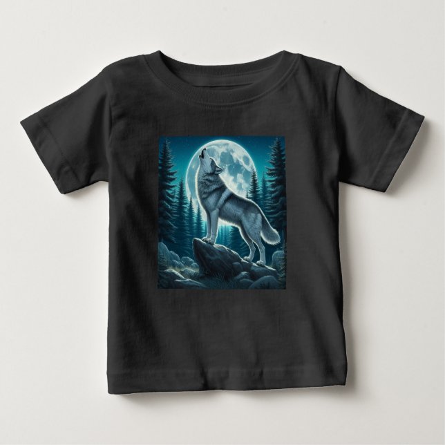 Howling Wolf Baby T-shirt (Vorderseite)