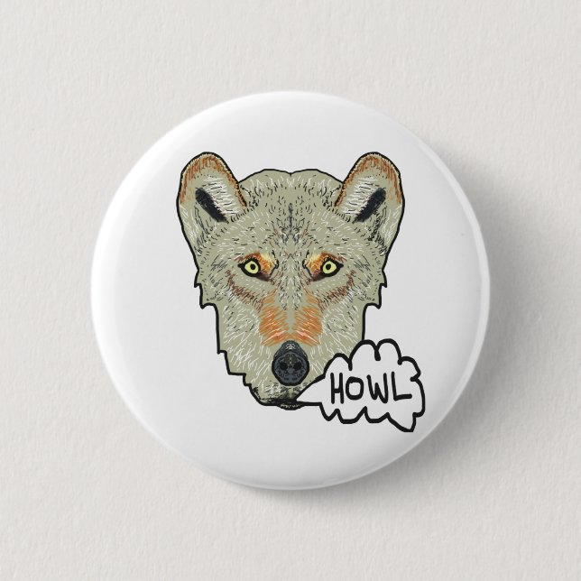 Howling Wolf Button (Vorderseite)