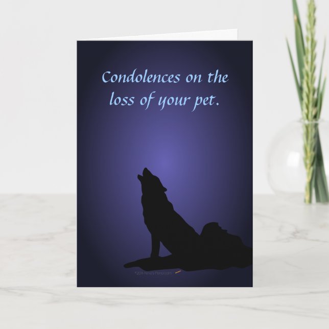 Howling Wolf Condolences Pet Sympathy Card Karte (Vorderseite)