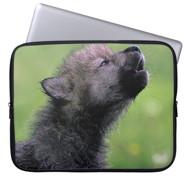Howling Wolf Cub Laptopschutzhülle (Vorderseite)
