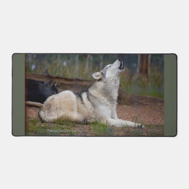 Howling Wolf Desk Mat Schreibtischunterlage (Vorderseite)
