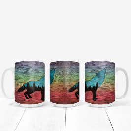 Howling Wolf Forest Trees Kaffeetasse