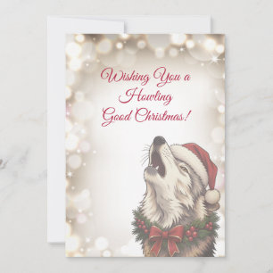 Howling Wolf Frohe Feiertage Weihnachtsgruß Feiertagskarte