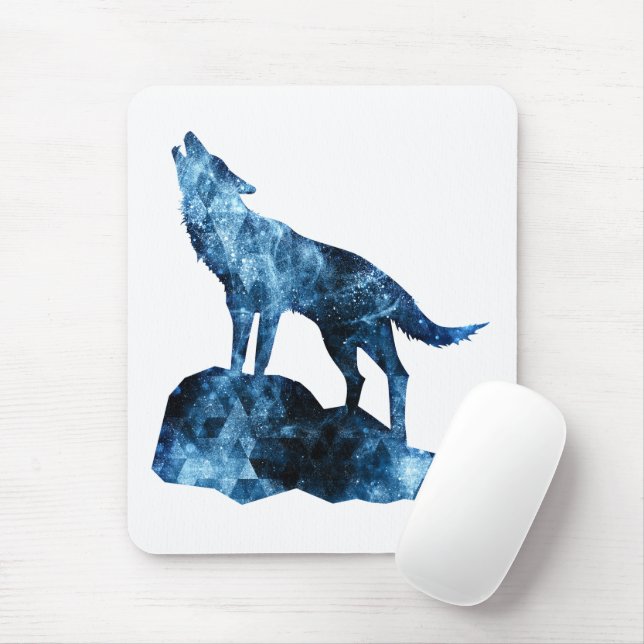 Howling Wolf funkelnd Silhouette Mousepad (Mit Mouse)