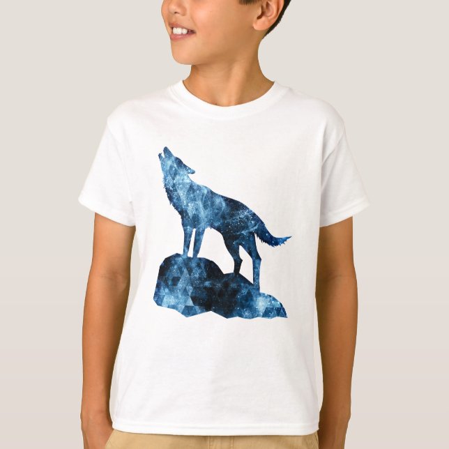 Howling Wolf funkelnd Silhouette T-Shirt (Vorderseite)