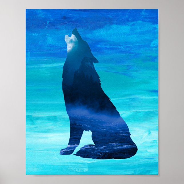 Howling Wolf für Wolf-Liebhaber Poster (Vorne)