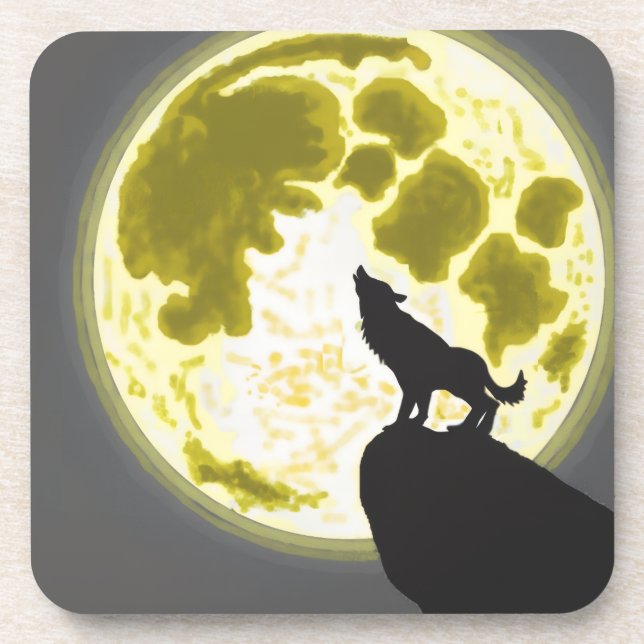 howling wolf getränkeuntersetzer (Vorderseite)
