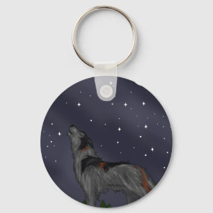 Howling Wolf (Grau) Schlüsselanhänger