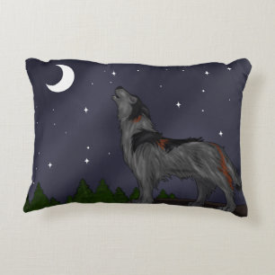 Howling Wolf (Grau) Zierkissen