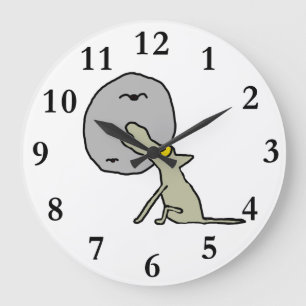 Howling Wolf Große Wanduhr
