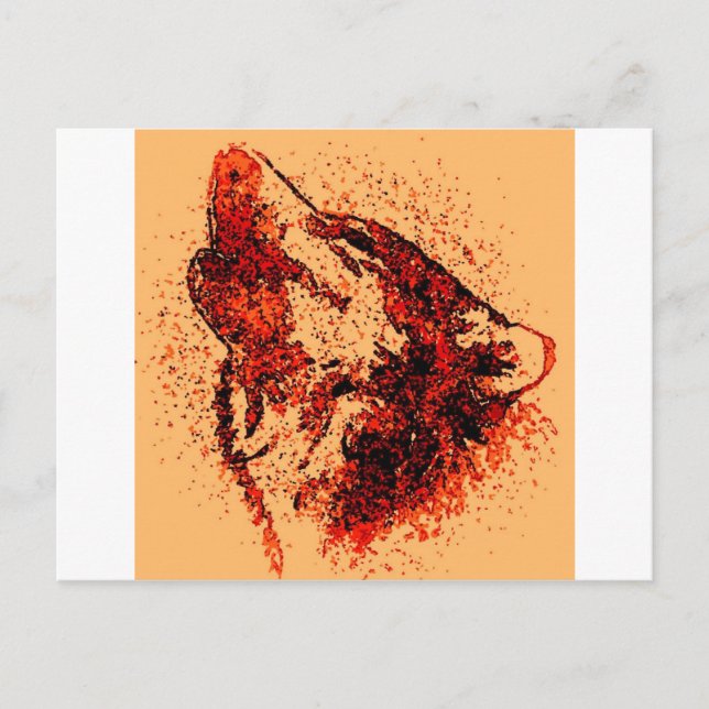 Howling Wolf im Schnee Postkarte (Vorderseite)
