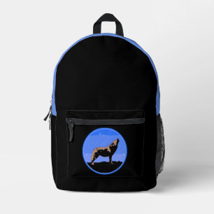Howling Wolf im Winter - Original Wildlife Art Bedruckter Rucksack