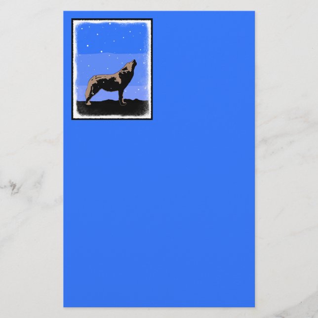Howling Wolf im Winter - Original Wildlife Art Briefpapier (Vorderseite)