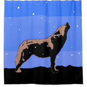 Howling Wolf im Winter - Original Wildlife Art Duschvorhang