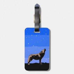 Howling Wolf im Winter - Original Wildlife Art Gepäckanhänger