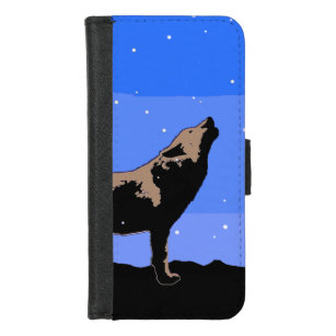 Howling Wolf im Winter - Original Wildlife Art iPhone 8/7 Geldbeutel-Hülle