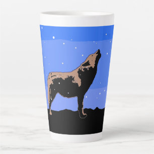 Howling Wolf im Winter - Original Wildlife Art Milchtasse